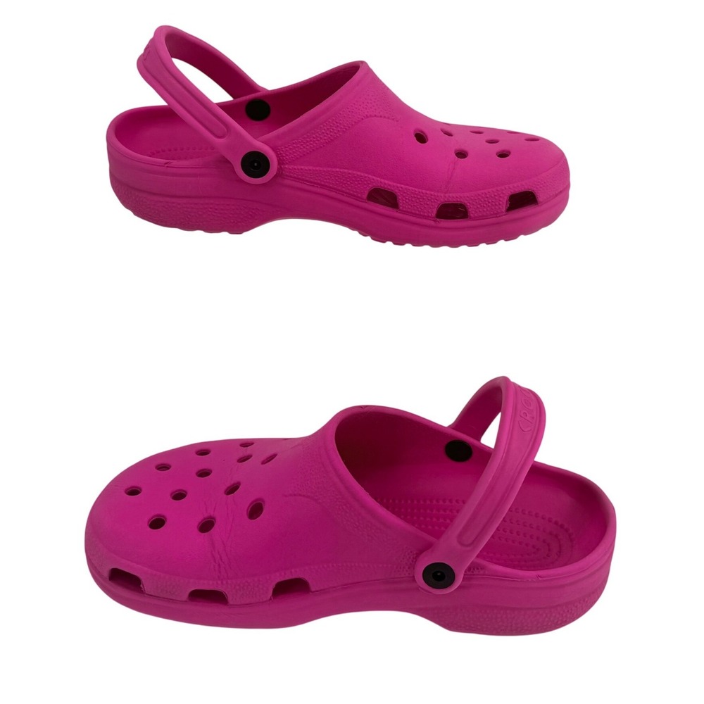 Crocs Classic Clog Women 10 Pink Slip On Comfort Shoes with 2 Jibbitz Charms